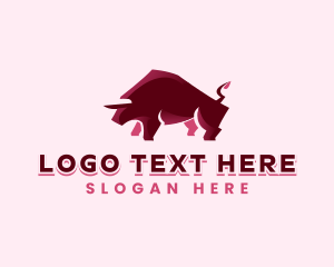 Bullfighting - Bull Bison Animal logo design