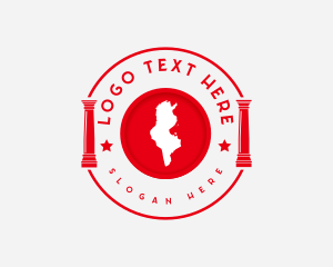 Jordan - Tunisia Map Geography logo design