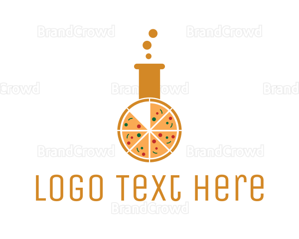 Laboratory Flask Pizza Logo