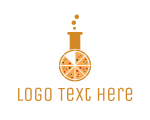 Lab - Laboratory Flask Pizza logo design