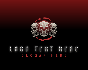 Mercenary - Skulls Crosshair Target logo design