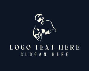 Bar - Guitar Instrument Musician logo design