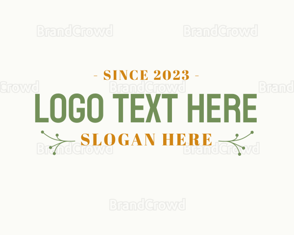 Green Floral Wordmark Logo