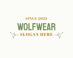 Vegan - Green Floral Wordmark logo design