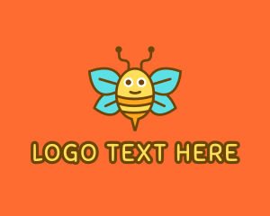 Childish - Cute Bee logo design