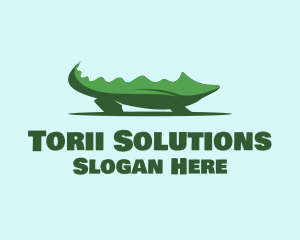 Green Wild Alligator logo design