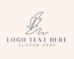 Scribble - Feather Quill Writing logo design