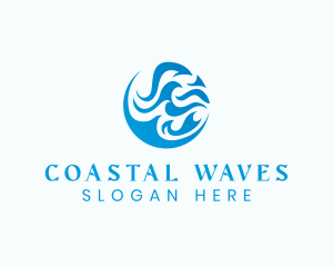 Ocean Water Wave logo design