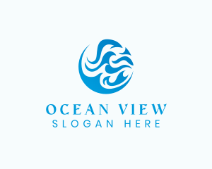 Ocean Water Wave logo design