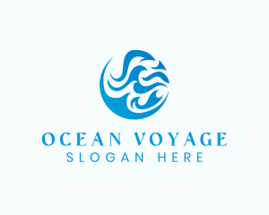 Ocean Water Wave logo design