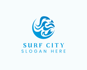 Ocean Water Wave logo design