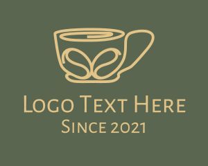 Coffee Bean - Yellow Monoline Mug logo design
