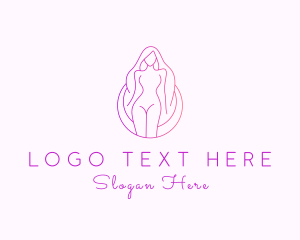 Erotic - Gradient Nude Lady logo design