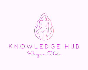 Porn - Gradient Nude Lady logo design