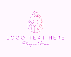 Strip Club - Gradient Nude Lady logo design