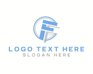 Stock Holder - Industrial Shadow Letter F logo design