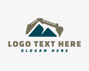 Mining - Mountain Backhoe Construction logo design