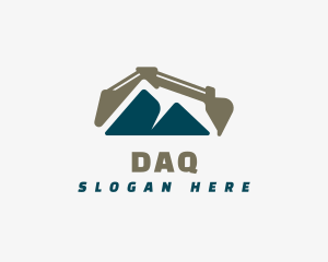 Backhoe - Mountain Backhoe Construction logo design