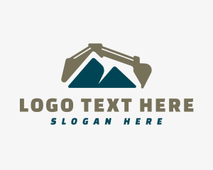 Mountain Backhoe Construction Logo