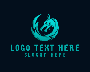 Streamer - Blue Dragon Lightning Gaming logo design