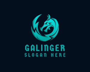 Lightning - Blue Dragon Lightning Gaming logo design
