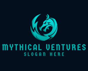 Myth - Blue Dragon Lightning Gaming logo design