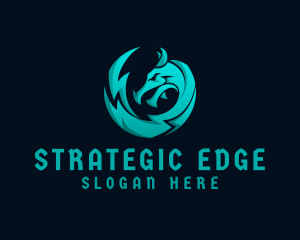 Blue Dragon Lightning Gaming logo design