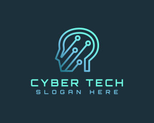 Cyber - Cyber Head AI logo design