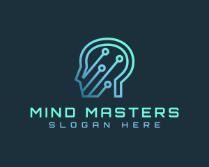 Head - Cyber Head AI logo design