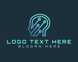 It - Cyber Head AI logo design