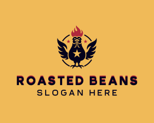 Roasted - Chicken Star BBQ logo design