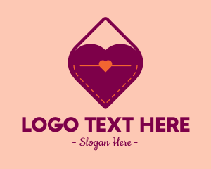 Romantic - Purple Heart Bag logo design