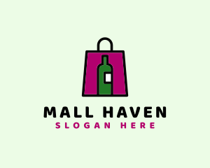 Wine Shopping Bag logo design