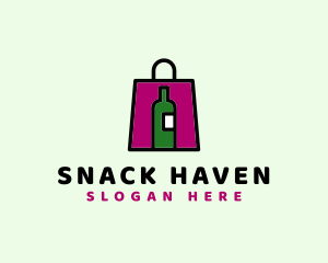 Wine Shopping Bag logo design