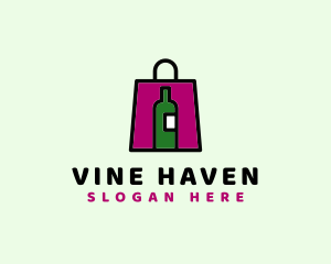 Wine Shopping Bag logo design