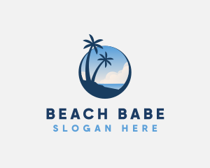 Beach Destination Island Resort logo design