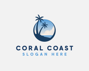 Beach Destination Island Resort logo design