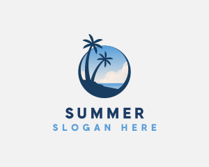 Beach Destination Island Resort logo design