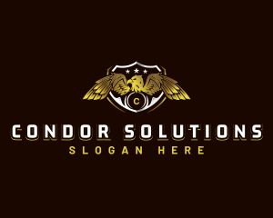 Condor - Eagle Wings Shield logo design