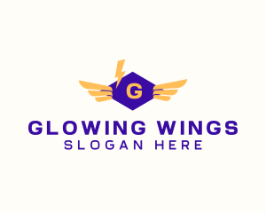 Logistics Lightning Wings logo design