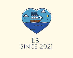 Explorer - Heart Sail Ship logo design