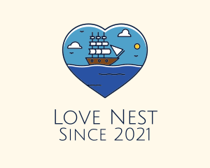 Affection - Heart Sail Ship logo design