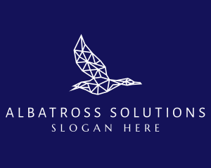 Albatross - Geometric Flying Seagull logo design