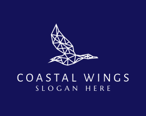 Seagull - Geometric Flying Seagull logo design