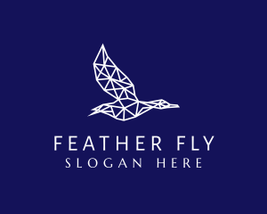 Geometric Flying Seagull logo design