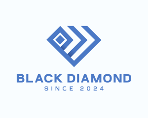 Blue Geometric Diamond logo design