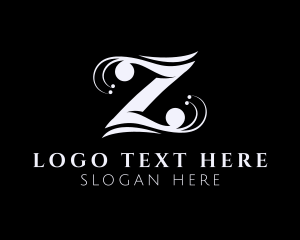 Monochrome - Elegant Cursive Letter Z logo design