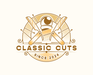 Barber Razor Haircut logo design