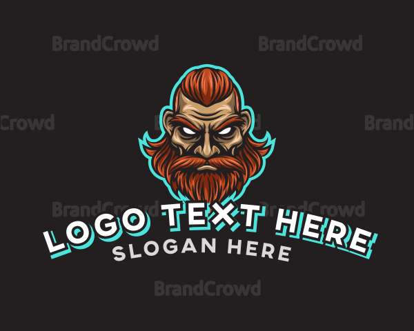 Beard Viking Man Gaming Logo