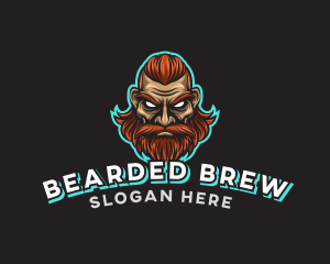 Beard Viking Man Gaming logo design